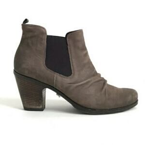 Paul Green Jano Gray Nubuck Leather Chelsea Boots Size 6